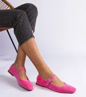 Gemre Dark pink square-toe ballet flats Pergasa