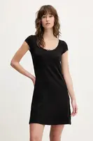 Bavlněné šaty Tommy Jeans černá barva, mini, DW0DW20616