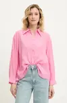Košile Answear.LAB dámská, růžová barva, relaxed, s klasickým límcem