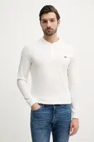 Tričko s dlouhým rukávem Lacoste bílá barva, s aplikací, TH0035