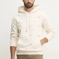 Bavlněná mikina Tommy Hilfiger pánská, béžová barva, s kapucí, s aplikací, MW0MW39310