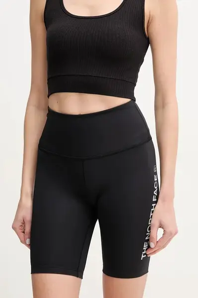 Sportovní šortky The North Face Flex dámské, černá barva, s potiskem, high waist, NF0A8BQNJK31