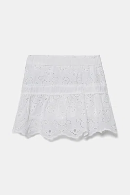Dětská bavlněná sukně Guess bílá barva, mini, áčková, J5GD35 WH7D0