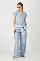 Bavlněné tričko Medicine dámské, modrá barva