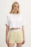 Bavlněné lounge tričko Calvin Klein Underwear dámské, bílá barva, LV00QS7470