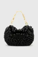 Kožená kabelka AllSaints MADEA černá barva, W380XC