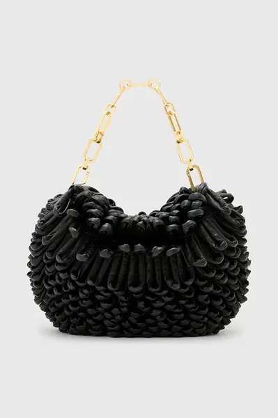 Kožená kabelka AllSaints MADEA černá barva, W380XC