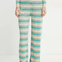 Kalhoty Fracomina dámské, béžová barva, zvony, high waist, FS25SV3011K414F8