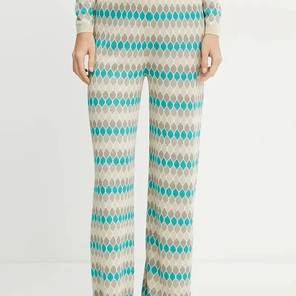 Kalhoty Fracomina dámské, béžová barva, zvony, high waist, FS25SV3011K414F8