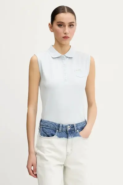 Top Guess Jeans modrá barva, W5GP24 KCYR1