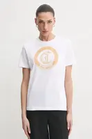 Bavlněné tričko Just Cavalli bílá barva, 78PAHE13 CJ110