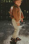 Kojenecké kalhoty s příměsí lnu Donsje Dado Trousers béžová barva, 4079500