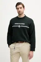 Bavlněná mikina Armani Exchange pánská, černá barva, s aplikací, XM000226 AF12656
