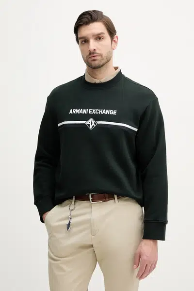 Bavlněná mikina Armani Exchange pánská, černá barva, s aplikací, XM000226 AF12656