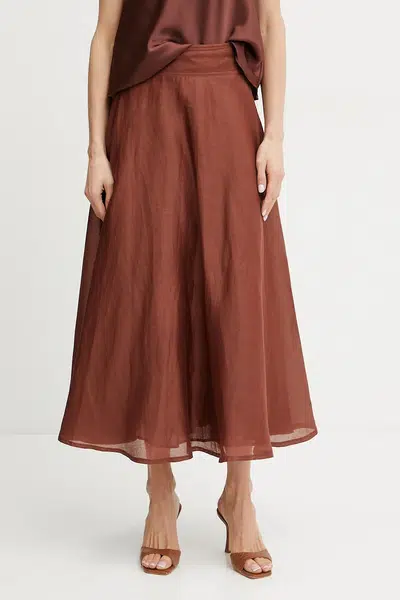 Sukně Marella NIPPON hnědá barva, maxi, áčková, 2513101082200