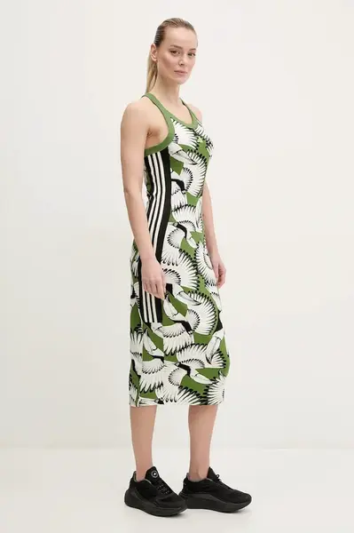 Šaty adidas x Farm Rio zelená barva, mini, JD6314