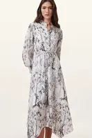 Lněné šaty AllSaints SKYLAR MAXI