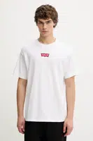 Bavlněné tričko Levi's pánské, bílá barva, 87373