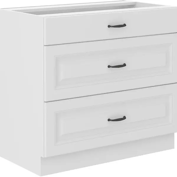 Spodní skříňka Stilo 80 D 3S BB - Premium Box Barva korpusu: Bílá, Barva dvířek: Bílá