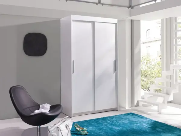 Šatní skříň Karo Barva korpusu: Bílá, Rozměry: 100 cm, Dveře: Bez zrcadla