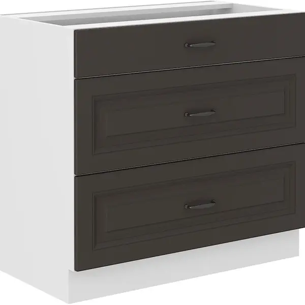 Spodní skříňka Stilo 80 D 3S BB - Premium Box Barva korpusu: Bílá, Barva dvířek: Grafit
