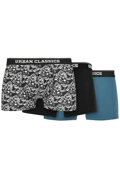 Urban Classics Boxerky  nebesky modrá / čierna / biela