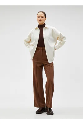 Koton Oversized Košile Límec Jednobarevné Off-White Dámské Košile 4wak60010pw
