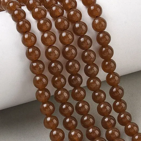 Dyed Natural White Jade Beads Strands