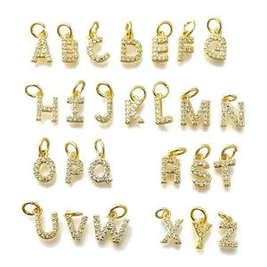 26Pcs Brass Micro Pave Cubic Zirconia Charms