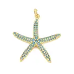 Brass Micro Pave Sky Blue Cubic Zirconia Pendants