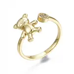 Brass Micro Pave Clear Cubic Zirconia Cuff Rings
