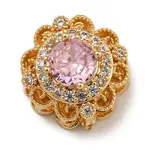 Brass Micro Pave Cubic Zirconia Beads