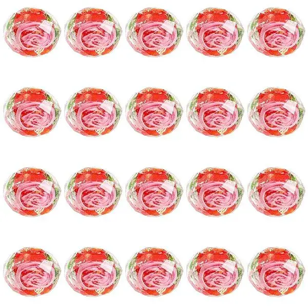 20Pcs Handmade Foil Lampwork Beads