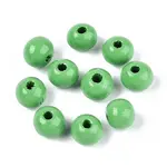 Spray Painted Round Natural Schima Wood Beads