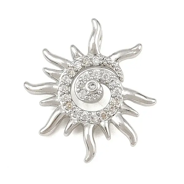 Brass Micro Pave Clear Cubic Zirconia Pendants