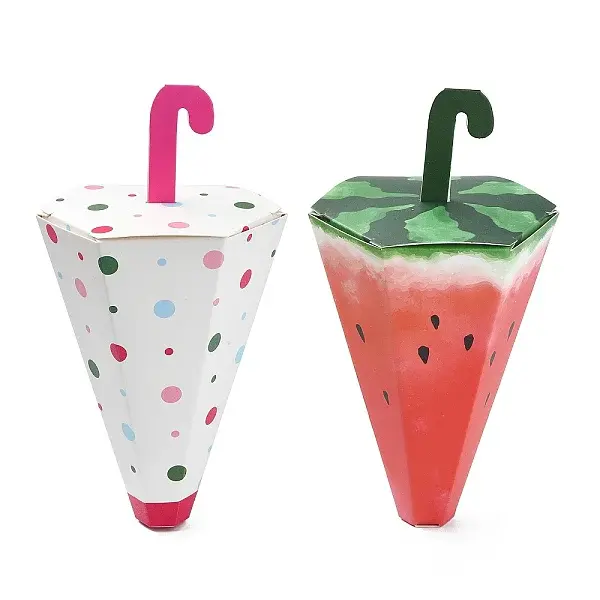20Pcs 2 Styles Umbrella Paper Pierced Candy Boxes