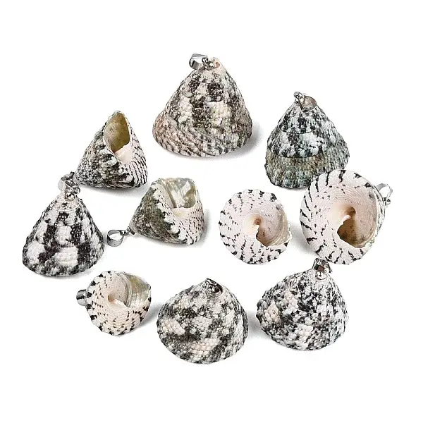 Brass & Natural Spiral Shell Pendants