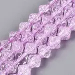 Transparent Crackle Glass Beads Strands