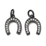 CZ Brass Micro Pave Cubic Zirconia Horse Shoe Charms