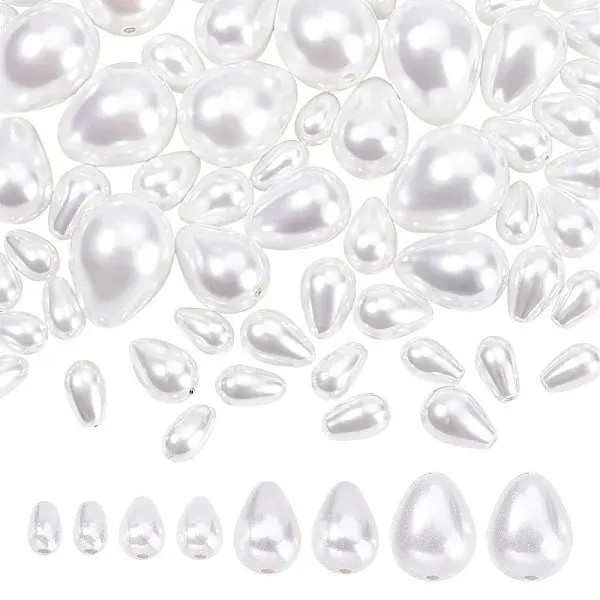 60Pcs 4 Styles Shell Pearl Beads