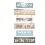 Natural Wood Bathroom Hanging Wall Decorations Signs