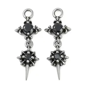 316 Surgical Stainless Steel Micro Pave Cubic Zirconia Pendants