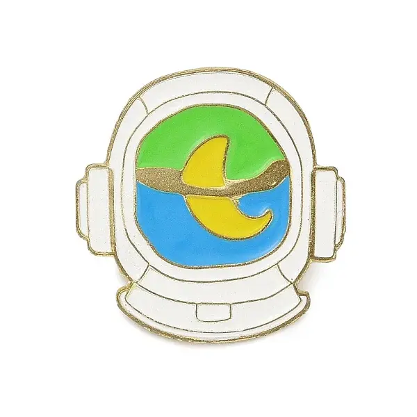 Helmet with Moon Enamel Pins