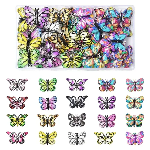 36Pcs 3 Styles Printed Translucent Acrylic Pendants
