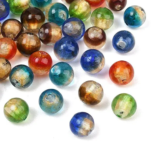 Gradient Handmade Foil Lampwork Beads