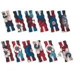 12Pcs Flower Printed Polyester Necklace Anti-Winding Display Cards