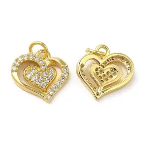 Rack Plating Brass Micro Pave Cubic Zirconia Charms