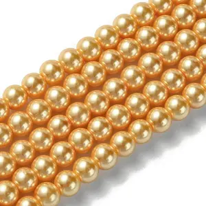 Eco-Friendly Dyed Glass Pearl Bead Strands