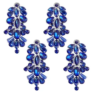 4Pcs Flower Hotfix Glass Rhinestone
