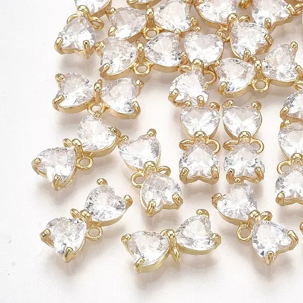 Brass Cubic Zirconia Links